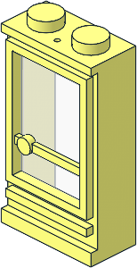 Door  1 x  2 x  3 Right with Solid Stud with Hole (Complete)