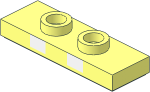 Plate  1 x  3 with  2 Studs Offset with  2 White Rectangles Pattern