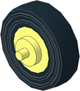 Wheel Centre with Stub Axles with Tyre 4/ 80 x 8 Single Smooth Type 1