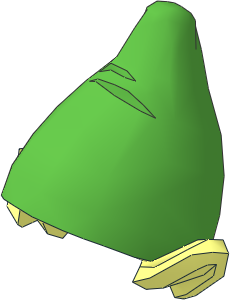 Minifig Hat Elf with Pointy Ears with Bright Green Top Pattern