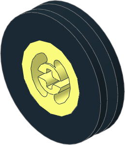 Wheel Rim  8 x 17.5 with Axlehole with Black Tyre  7/ 86 x 17 with Centre Groove