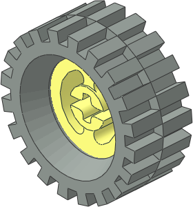 Wheel Rim  8 x 17.5 with Axlehole with Rubber Light Grey Tyre 12/ 50 x 16 Offset Tread