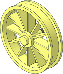 Wheel  8 x 35 with 12 Spokes (Complete)
