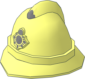 Minifig Police Helmet with Silver Badge Pattern