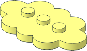 Plate  3 x  5 Cloud Shape with  3 Studs