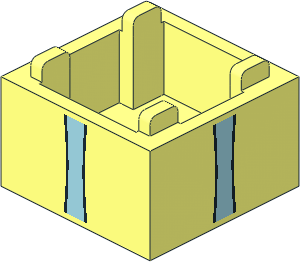 Container  2 x  2 x  1 Crate with Metallic Light Blue Ribbon Wrapping on Four Sides Pattern