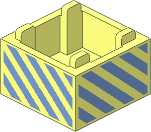 Container  2 x  2 x  1 Crate with Medium Blue Diagonal Stripes on Four Sides Pattern