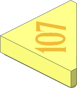 Tile  2 x  2 Triangular with Metallic Gold "107" Pattern