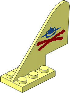 Tail  2 x  5 x  3.667 Plane with Aquashark Blue Shark with Red 'X' Pattern