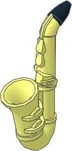 Minifig Saxophone with Black Mouthpiece Pattern