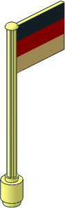 Flag on Flagpole Type 5 with Germany Flag Sticker
