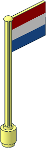 Flag on Flagpole Type 5 with The Netherlands Flag Sticker