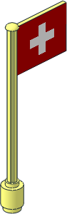 Flag on Flagpole Type 5 with Switzerland Flag Sticker