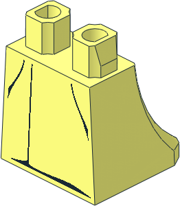 Minifig Hips and Skirt with Black Folds Pattern