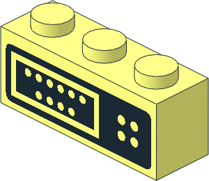 Brick  1 x  3 with Control Panel Pattern