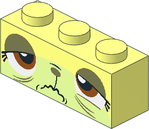 Brick  1 x  3 with Cat Face Sick Pattern