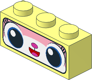 Brick  1 x  3 with Cat Face with Black Border Pattern