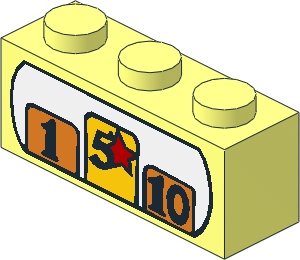 Brick  1 x  3 with Fabuland Cash Register Pattern
