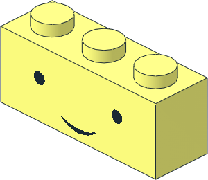 Brick  1 x  3 with Face Black Eyes and Thin Smile Pattern