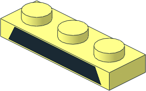 Plate  1 x  3 with Black Trapezoid Pattern