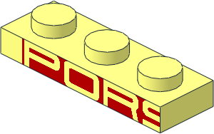 Plate  1 x  3 with "PORSCHE" First Half Pattern