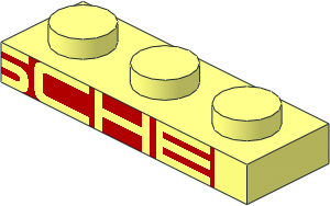 Plate  1 x  3 with "PORSCHE" Second Half Pattern