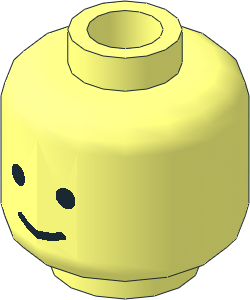 Minifig Head with Standard Grin Pattern (Blocked Hollow Stud)