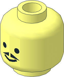 Minifig Head with Standard Grin and Pointed Moustache Pattern