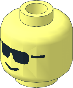 Minifig Head with Standard Grin and Sunglasses Pattern