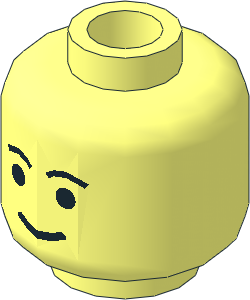 Minifig Head with Standard Grin and Eyebrows Pattern