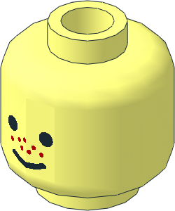 Minifig Head with Freckle Nose and Standard Grin Pattern