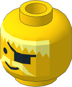 ~Minifig Head with Messy Hair, Moustache, and Eye Patch Pattern (Obsolete)