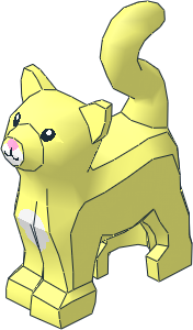 =Animal Cat Standing Looking Forward with White Chest and Muzzle and Bright Pink Nose Pattern