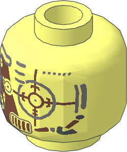 Minifig Head with Insectoids Robot Pattern