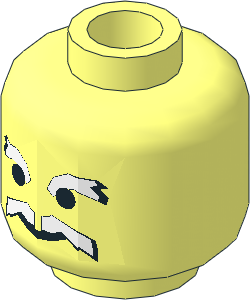 Minifig Head with Ice Planet Moustache and Eyebrows Pattern