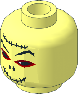 Minifig Head with Adventurers Mummy Pattern