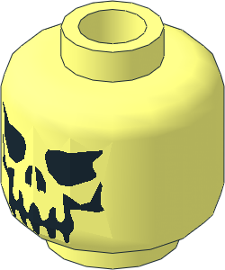 Minifig Head with Evil Skeleton Skull Pattern