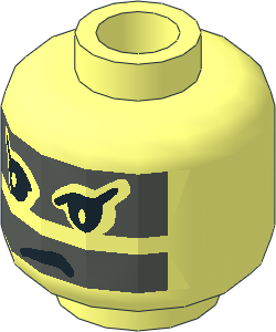 Minifig Head with Tribal Paint and Frown Pattern