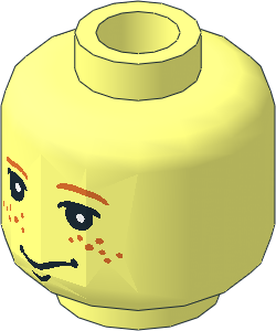 Minifig Head with HP Ron Weasley Pattern