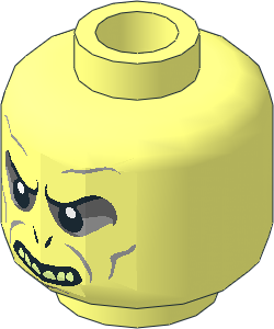 Minifig Head with HP Voldemort with Teeth and Nostrils Pattern