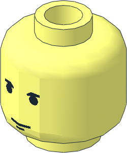 Minifig Head with SW Small Black Eyebrows Pattern