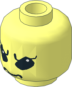 Minifig Head with SW Alien with Large Black Eyes Pattern