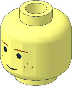 Minifig Head with SW Freckles and Thin Brown Eyebrows Pattern