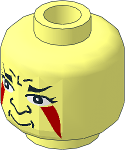 Minifig Head with Painted Triangles Pattern