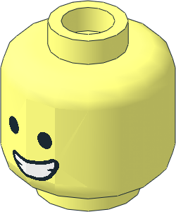 Minifig Head with Open Smile with Teeth / Eyebrows, Scared 2-Sided Pattern