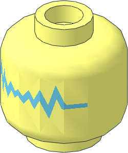 Minifig Head with Medium Azure Zigzag Line Pattern