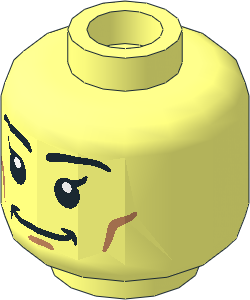 Minifig Head Female with Black Eyebrows and Eyes with Eyelash, Broad Grin Pattern