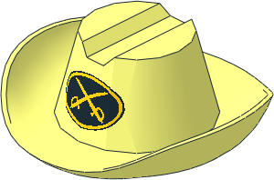 Minifig Hat Cowboy with Cavalry Logo Pattern