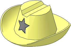 Minifig Hat Cowboy with Silver Star Pattern