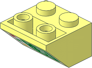 Slope Brick 45  2 x  2 Inverted with Computer Screen with Left Side Buttons Pattern